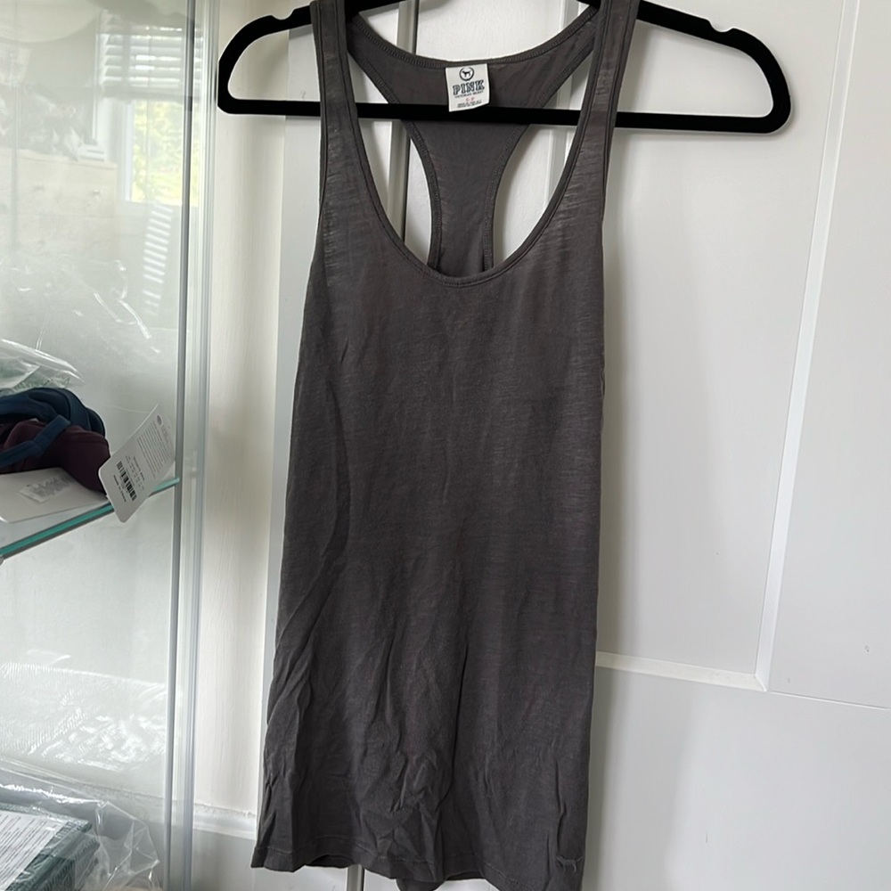 Women’s Victoria’s Secret PINK size S gray tank top racerback